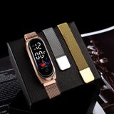 Luxury Brand LED Digital Children Watches for Girls Stainless Steel Electronic Watch Full Touch Military Clock Reloj Hombre