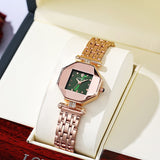 2022 New Fashion Waterproof Rose Gold Casual Color Dial Crystal Scale Stainless Steel Ladies Quartz Watch