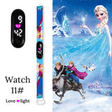 Disney Frozen Elsa Girls Watch Children Cars Sport Electronic Bracelet Love Light Kids Watch Women Digital Clock montre enfant