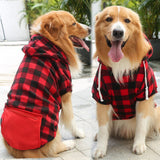 Plaid Big Dog Sweatshirt Pet Dog Clothes for Medium Large Dogs Labrador