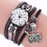 Women Quartz Wristwatches Leather Winding Bracelet Watch