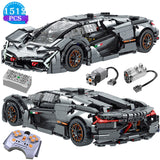 Technical Moc Black Remote Control Racing Car Building Blocks Famous Vehicle Bricks Assembly Toys Holiday Gift for Children