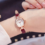 Simple Quartz Wrist Watch PU Leather Strap Mini Thin Dial Watches H9