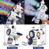 Bubble Gun Rocket Soap Spaceman Bubbles Machine Christmas Gift Gun Shape Automatic Blower With Light Pomperos Toys For Kids