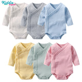 3Pcs Newborn Fall Jumpsuit: Baby Boy Girl Long Sleeve Rompers in Solid Color
