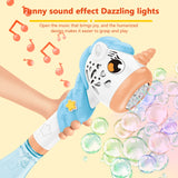 Funny Automatic Bubble Wand Music and Light Luminous Magic Bubble Gun Handheld Outdoor Toys Christmas Gifts for Kids Boys Girls