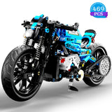 Technical Moc Famous Racing Motorcycle Building Blocks Expert Locomotive Vehicle Model Bricks Assembly Toys Gift for Children