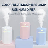 Mini Air Humidifier Ultrasonic Aroma Essential Oil Diffuser Auto Shut-off USB Mist Sprayer Home Car Air Humidifier Light 260ml