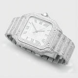 Luxury Iced Out  Hip Hop Bust Down Unisex Diamond Watch, Stainless Steel