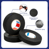 15M 9/15/19/25MM Heat-resistant Adhesive Cloth Fabric Tape For Automotive Cable Tape Harness Wiring Loom Electrical Heat Tape