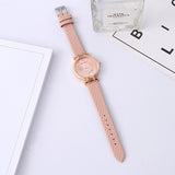 Cute Leather  Star Moon Rhinestone Ladies Wristwatch