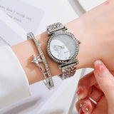Women Luxury Fashion Stainless Steel Strap Quartz Wristwatch