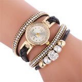 Leopard Luxury Band Bracelet Quartz Braided Winding Wrap WristWatch