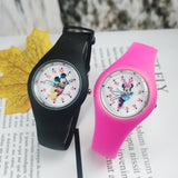 Disney Mickey Mouse Children's Watch For Girls Silicone Strap School Student Wristwatch Minnie Kids Clock Gifts relogio infantil