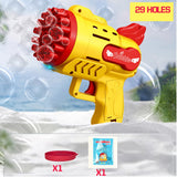 69 Holes Rocket Bubble Gun Machine Angel LED Kids Automatic Soap Bubbles Blower Maker Toys for Wedding Party Outdoor Games