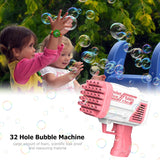 32 穴電動バブルガン自動ガトリングバズーカバブルメーカー機子供のギフト夏の屋外シャボン玉ブロワーおもちゃ
