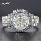 Luxury Men's Watch With Raninbow Diamond Baguette Watch