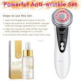Anti Aging Prevent Wrinkle Skin Tighten LED Photon Light Therapy Massager Phototherapy EMS RF Lift Care Machine Face Tag Remover
