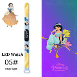 ディズニープリンセス白雪姫ストラップ LED 電子時計女の子のためのカラフルなタッチブレスレット子供用腕時計防水時計