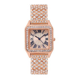 Luxury square Fashion Full Diamond Women Quartz Watch