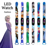 Disney Frozen Elsa Girls Watch Children Cars Sport Electronic Bracelet Love Light Kids Watch Women Digital Clock montre enfant