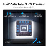 2023 Intel N95 Laptop 15.6-inch 2.5K IPS, 16GB RAM 1TB SSD, 165Hz Refresh Office Learning Computer Windows 10 11 Gaming Notebook
