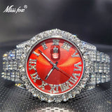 Luxury Ice Out Bracelet Hip Hop Fancy Men Watch Full Diamond Waterproof watch