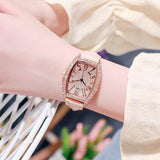 Fashion Tonneau Dial Women Leather Watch