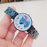 New Disney Stitch Kids Watches For Girls Cartoon animation Children Women Quartz Clock Waterproof School Gift reloj infantil