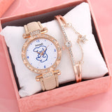 2022 Simple Fashion Set Watch Leather Strap