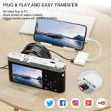 Lightning iPhone - USB3 OTG カメラアダプタ/ケーブルコード、充電付き Lightning iPad - SD/TF カードリーダーサポート 3.5mm Aux オーディオ