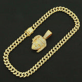 Hip Hop Iced Out Cuban Chains Bling CZ Diamond Beauty Women Pendant Mens Necklaces Miami Gold Chain Charm Jewelry for Men Choker