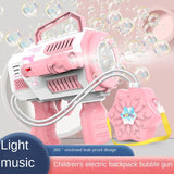 12Holes Electric Bubble Gun Bubble Gun Machine Soap Bubbles Magic Bubble for Bathroom Outdoor Toys for Children Gift