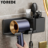 YOREDE Hair Dryer Holder For Bathroom Shaver Straightener Hair Dryer Storage Rack Wall Storage Organizer Bathroom Accessories