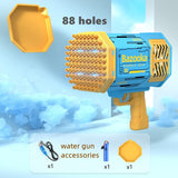 76/80/88 Holes Electric Rocket Bubble Gun With LED Gatling Blowing Soap Water Bow Bubble Machine Outdoor Toys For Children Gifts