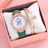 2022 Simple Fashion Set Watch Leather Strap