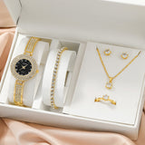 Hot Luxury Atmospheric Gold Set Ladies Quartz Watch