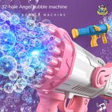 32-hole Bubble Gun Rocket Automatic Soap Bubble Machine Children's Electric Toy Bubble Gun Outdoor Party Wedding Holiday Gift