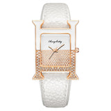 Rectangle Elegant 2022 Fashion Diamond Luxury Ladies Quartz Watch
