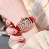 Fashion Tonneau Dial Women Leather Watch