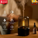 New Candlelight Air Humidifier Aroma Diffuser Portable Cool Mist Maker 120ml Electric USB Fogger 8-12 Hours with LED Night Light
