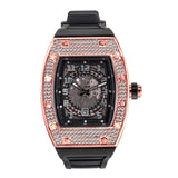 Iced Out Watch Big Case With Diamond Silicone Strap Watch