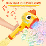Funny Automatic Bubble Wand Music and Light Luminous Magic Bubble Gun Handheld Outdoor Toys Christmas Gifts for Kids Boys Girls