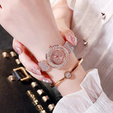 Luxury Round Dial Elegant Female Bracelet Wristwatches