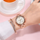 5pcs Set Luxury Women Magnetic Starry Sky Quartz Wristwatch