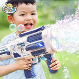 Bubble Gun Rocket Soap Bubble Machine N-Hole Electric Space Launcher Children's Day Gift Continues To Produce Bubbles with Light
