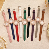 Rhinestone Women Leather Quartz Ladies Watch