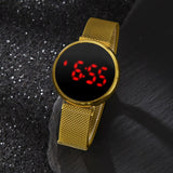 LED Electronic Fashion Watch For Women Rose Gold