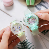 Flash Light Children Watches Kids Silicone Strap Cartoon Dinosaur Unicorn Women Girls Watch Boys Clock reloj infantil