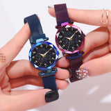 Luxury Magnetic Starry Sky Female  Quartz Wristwatch